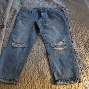 GAP Women's Relaxed Light Blue Distressed Jeans